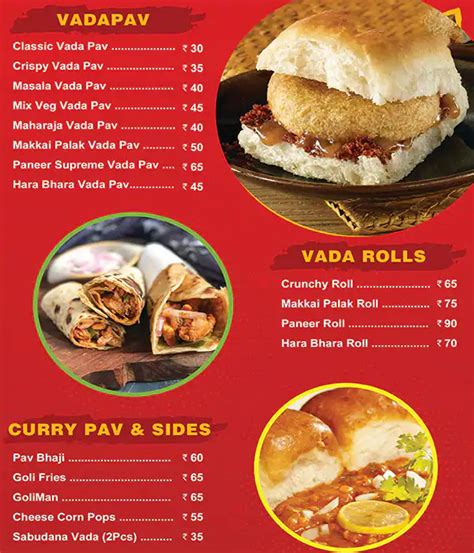 Menu at Goli Vada Pav, Bengaluru, 80 Feet Ring Rd