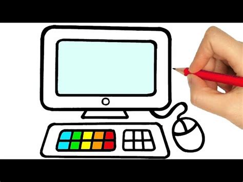 HOW TO DRAW A COMPUTER EASY STEP BY STEP - DRAWING AND COLORING A ...