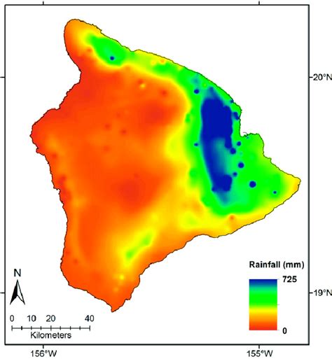 Preliminary rainfall map of Hawai'i Island for March 2012 ...