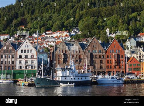 Bryggen wharf, Bergen, Norway Stock Photo, Royalty Free Image: 72613375 ...