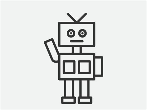 Robot toy icon on white background. Line style vector illustration ...