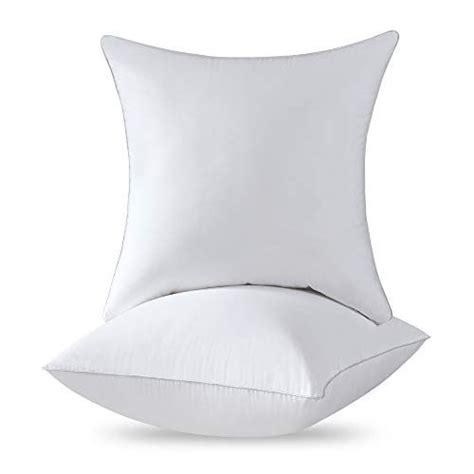 FavriQ 100% Cotton Cover 20 x 20 Pillow Inserts (Set of 2) - Throw ...