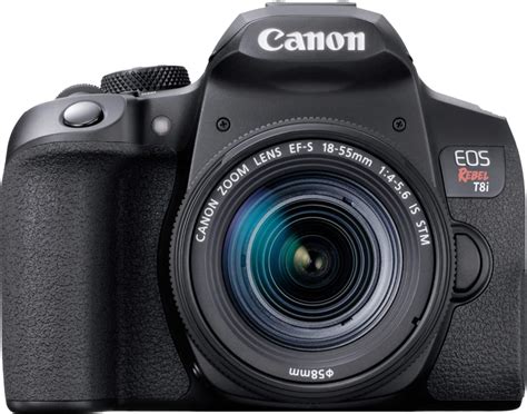 Best Buy: Canon EOS Rebel T8i DSLR Camera with EF-S 18-55mm Lens Black 3924C002