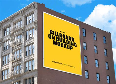 Free Outdoor Advertising Building Billboard Mockup PSD - Good Mockups