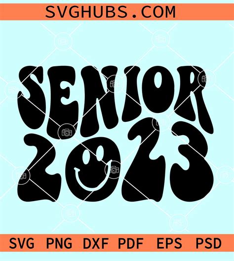 Senior 2023 retro groovy SVG, Retro Senior 2023 SVG, Senior wavy ...