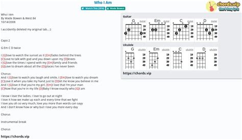 Chord: Who I Am - tab, song lyric, sheet, guitar, ukulele | chords.vip