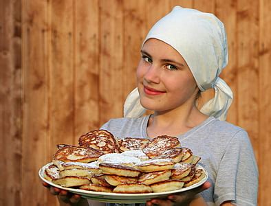 Royalty-Free photo: Brown pancakes on white ceramic plate | PickPik