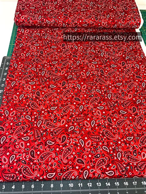 Red Bandana Cotton Fabric by the Yard C1213 Bandana Fabric Red - Etsy