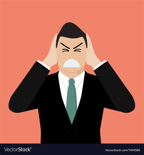 Businessman covering his ears with hands Vector Image