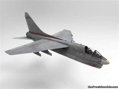 A-7 Corsair II Free 3D Model - .obj - Free3D