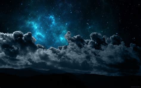 Night Sky With Stars And Clouds