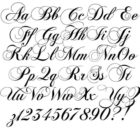 Cursive Calligraphy Alphabet