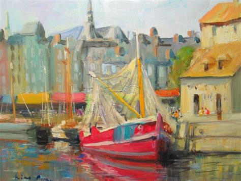 Original Oil Painting of Honfleur Normandie by Well Listed American Artist NR | Idee farbe ...