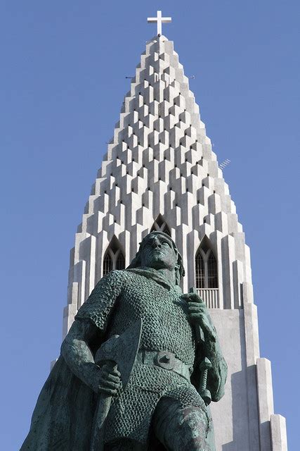 Leifur Eiríksson statue outside Hallgrímskirkja, Skólavörðuholt, Reykjavík, Iceland - a photo on ...