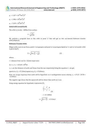 Analysis and Design of a Propulsion System for an Interplanetary ...