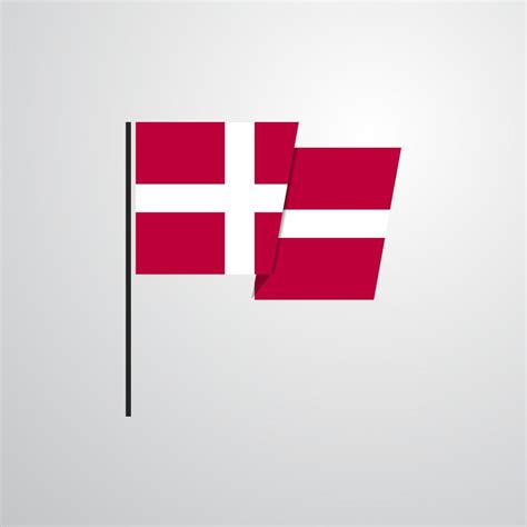 Denmark waving Flag design vector 14072322 Vector Art at Vecteezy