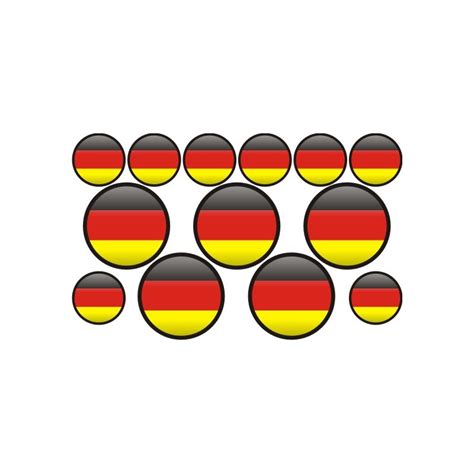 13 autocollants Drapeaux Allemagne ronds - Stickers Rallye