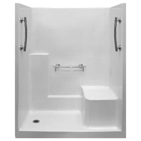 Ella Imperial 36 in. x 60 in. x 77 in. 1-Piece Low Threshold Shower ...