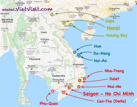 Vietnam Beaches Map