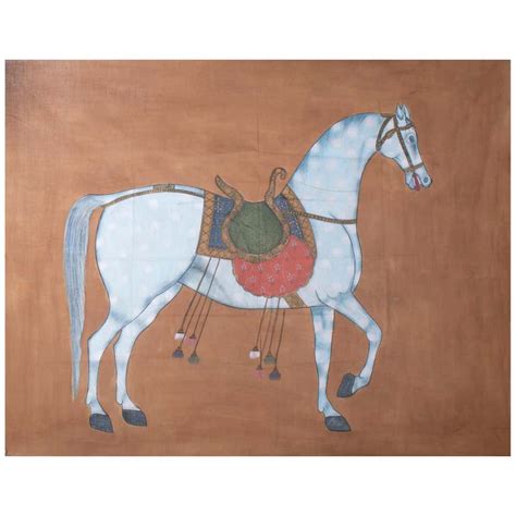 1970s Jaime Parlade Designer Hand Painting "Walking Horse" Oil on Canvas For Sale at 1stDibs