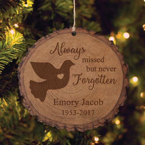 Personalized Memorial Christmas Ornament - Always Missed Bark Ornament - Walmart.com