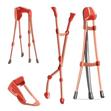 Crutches Clipart Set Of Four Different Types Of Crutches Cartoon Vector, Crutches, Clipart ...