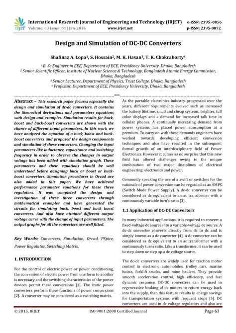 (PDF) Design and Simulation of DC-DC Converters