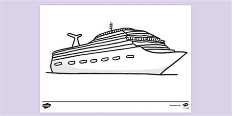 FREE! - FREE! - Cruise Ship Colouring Sheet - Twinkl