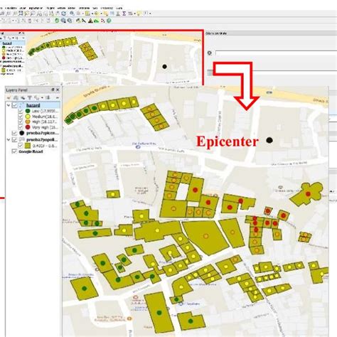 Earthquake scenario for a second epicenter's location. | Download ...