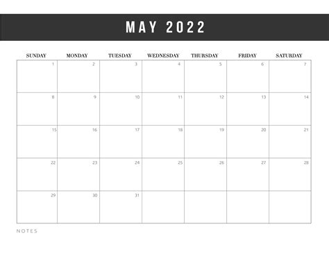 2022 Blank Printable Calendars Free Letter Templates - Riset