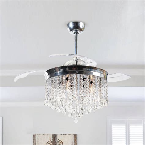 Ceiling Fans with Lights Remote Control 42 Inch Retractable Blades ...