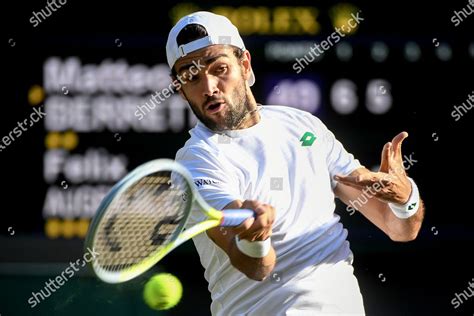 Matteo Berrettini Italy Hits Forehand During Editorial Stock Photo ...