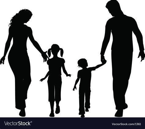 Family silhouettes Royalty Free Vector Image - VectorStock