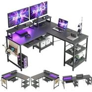 Bestier 58"x27" Electric Height Adjustable Standing Desk Stand up Desk with Monitor Shelf & LED ...