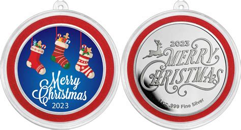 CHRISTMAS STOCKINGS Christmas Ornaments 1 Oz Silver Medal 2023 BU - Brilliant Uncirculated | MA ...