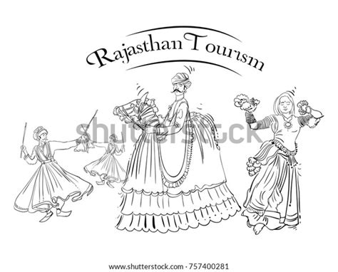 Rajasthan Tourism Vector Illustration Stock Vector (Royalty Free) 757400281 | Shutterstock