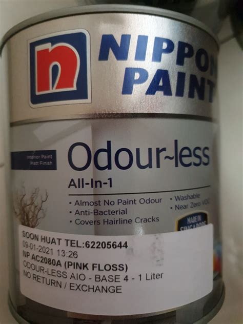 Nippon paint odourless 1 litre pink floss, Everything Else on Carousell