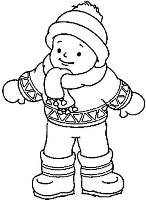 Winter Clothes Coloring Pages for Kids