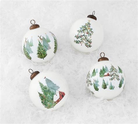 Christmas in the Country Ornaments - Set of 4 | Pottery Barn