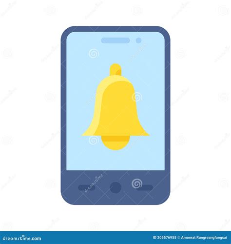 Notification App Icon, Mobile Application Vector Illustration Stock Vector - Illustration of ...