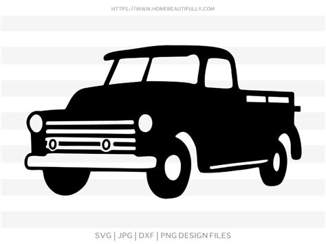 Vintage Truck 2 Cut File | Home Beautifully | Free SVG Files