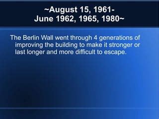 Berlin wall timeline | PPT