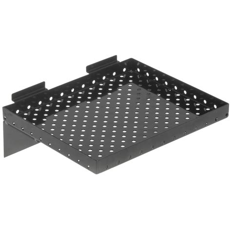 Black Perforated Slatwall Shelves, 24"W