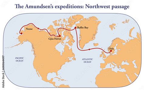 Map of the Roald Amundsen expedition to the Northwest passage ...