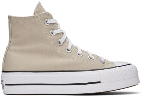 Beige Chuck Taylor All Star Lift Platform Sneakers by Converse on Sale