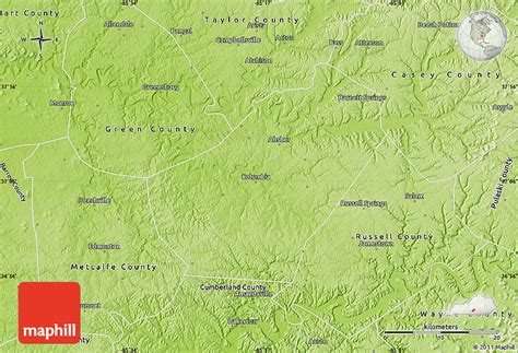 Physical Map of Adair County