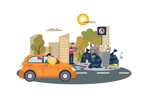 Garbage On The Road Illustration concept on white background 16921145 ...