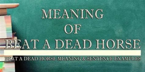 Beat A Dead Horse Meaning & Sentence Examples