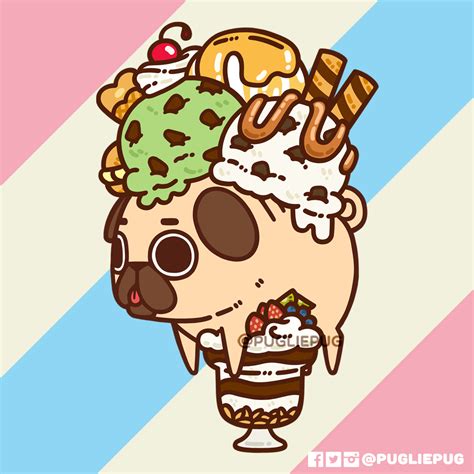 Puglie Pug | Cute animal drawings, Cute kawaii animals, Cute food drawings