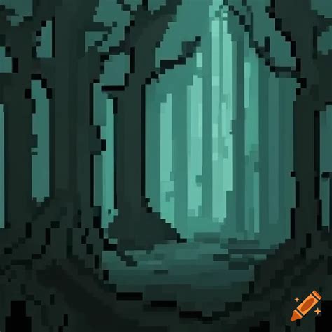 Pixel art of a spooky forest on Craiyon